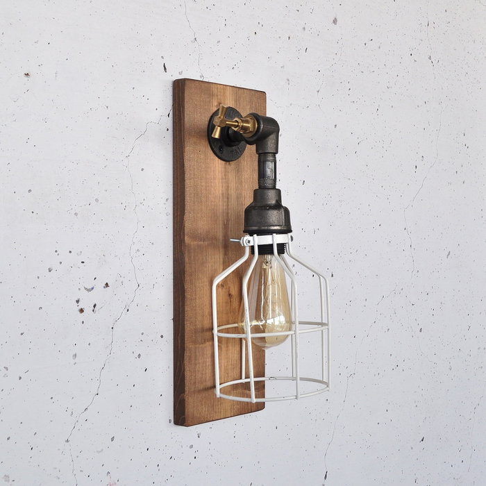 Opviq Lámpara de Pared Pp172 Madera y Negro
